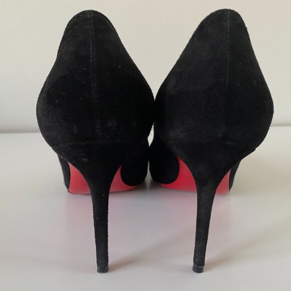 🇮🇹 Christian Louboutin / Kate Black Suede / 85mm Pump / Size 37 - Picture 7 of 15